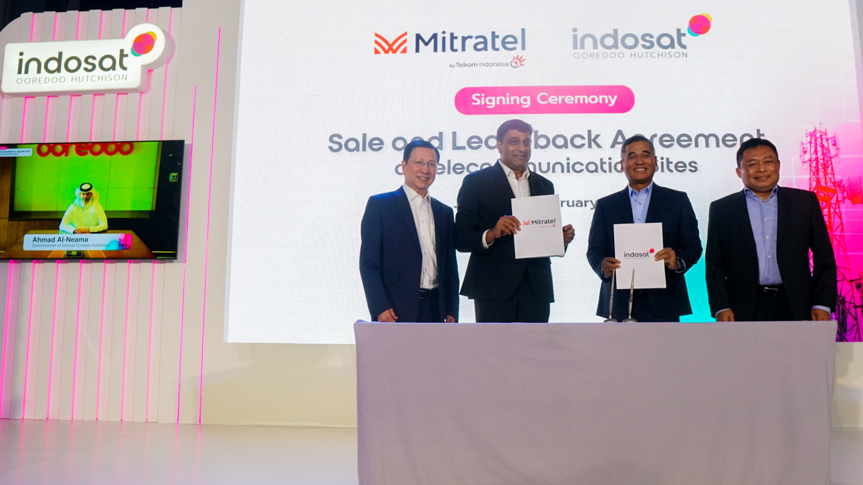 Dukung Pertumbuhan Ekonomi Digital, Indosat Ooredo Tandatangani Perjanjian dengan Mitratel dan dhost