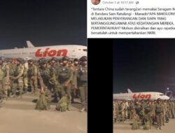 Menyesatkan, Tentara Cina Mendarat di Bandara Sam Ratulangi Manado untuk Memusuhi Indonesia