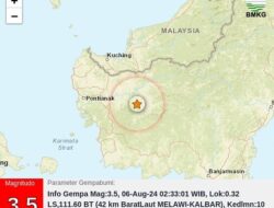 Gempa Tektonik 3,5 SR Guncang Nanga Kayan Melawi