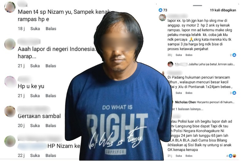 Pelaku dengan latar bekalang komentar warganet di media sosial.